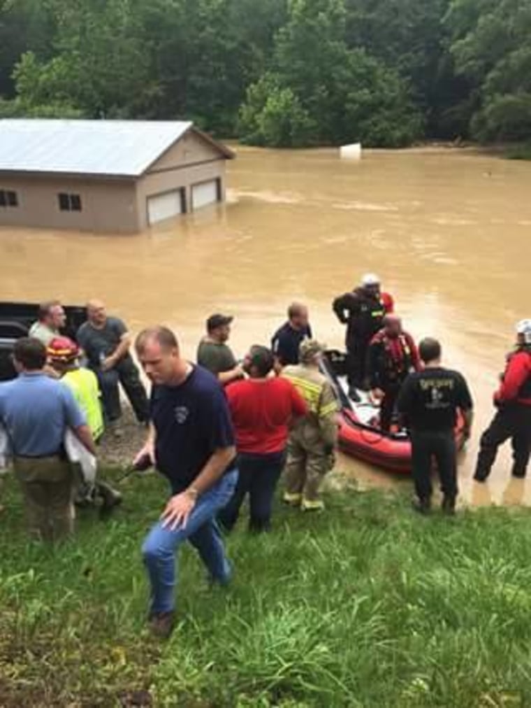 Image: Flash floods hit Johnson County, Kentucky on Monday.