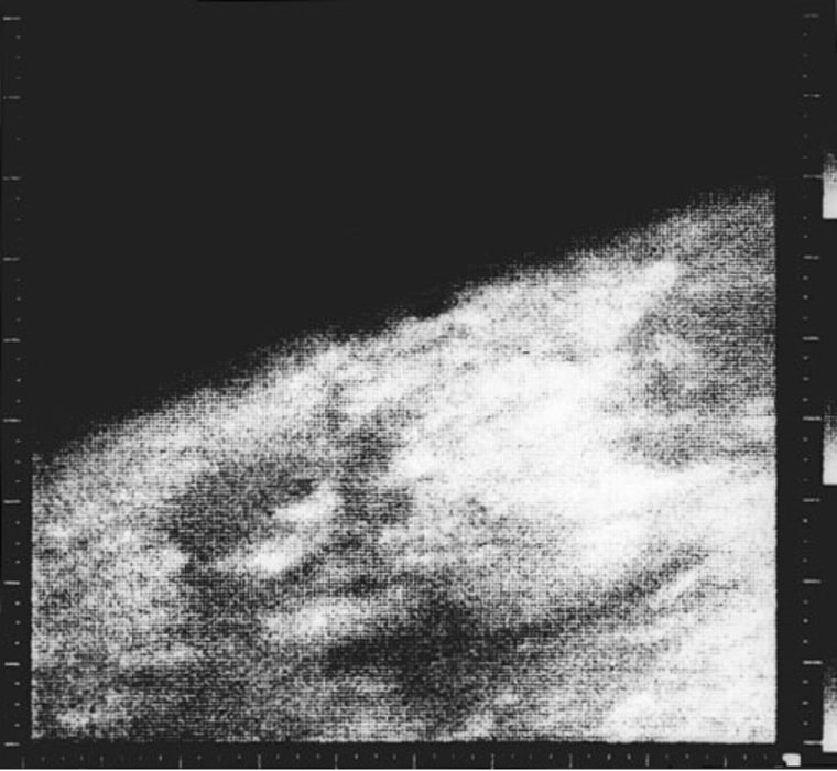 The first close-up picture of Mars, taken by NASA's Mariner 4 probe on July 14, 1965.