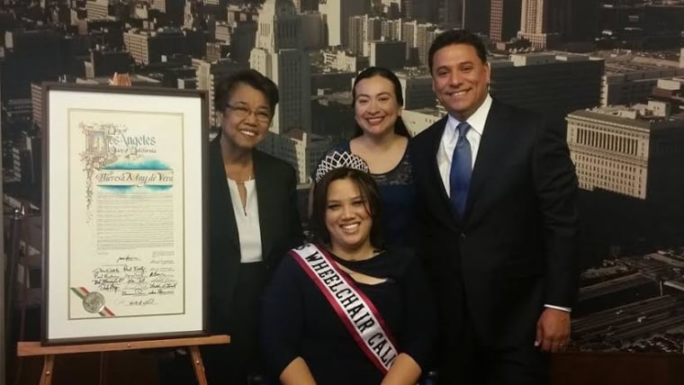 (L-R) Ruby (Theresa's mom), Theresa de Vera, Former Secretary Daisy Bonilla, and Councilman Jose Huizar.