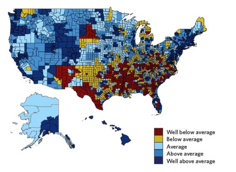This White House chart shows how broadband access differs across the nation and between urban and rural areas.