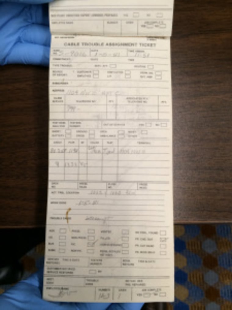 The ticket book found in Tracey's apartment the day of the murder.