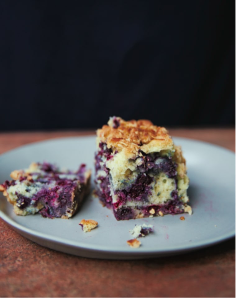 Steven Satterfield's blueberry coffee cake with streusel.