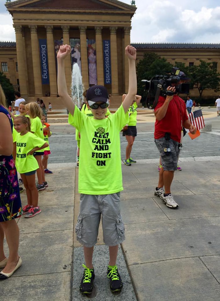 Image: Sean Bartolucci celebrated beating cancer at the 'Rocky' steps