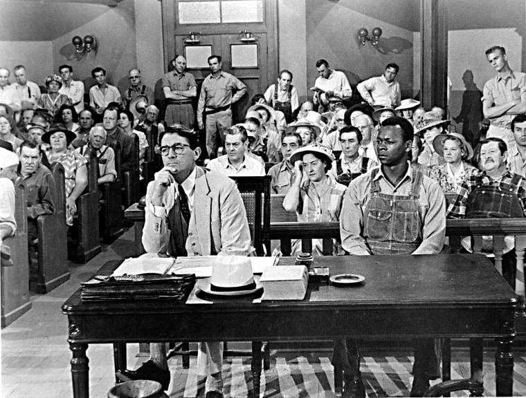 TO KILL A MOCKINGBIRD, Gregory Peck, Brock Peters, in the courtroom, 1962
