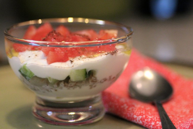 Savory yogurt parfait recipe