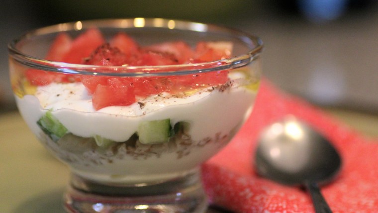 Savory yogurt parfait recipe