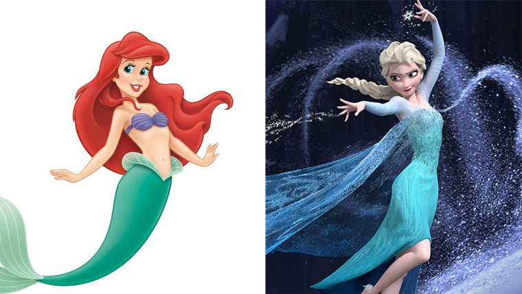 Princess Ariel and Princess Elsa.