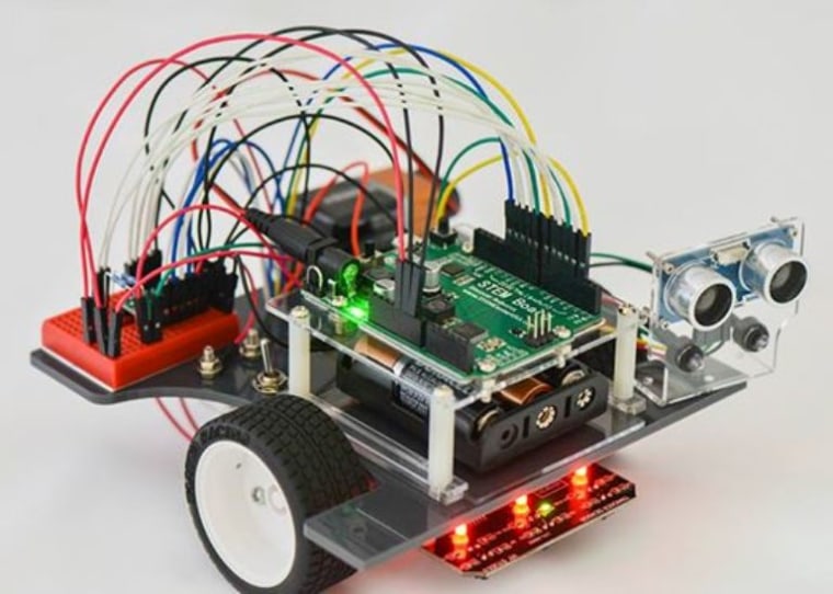 The Pi-Bot, designed by sisters Melissa and Lavanya Jawaharlal, teaching robotics and engineering in STEM programs around the world.