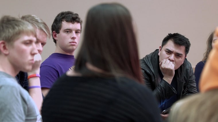 Image: Jose Antonio Vargas talks with young people in the documentary "White People."