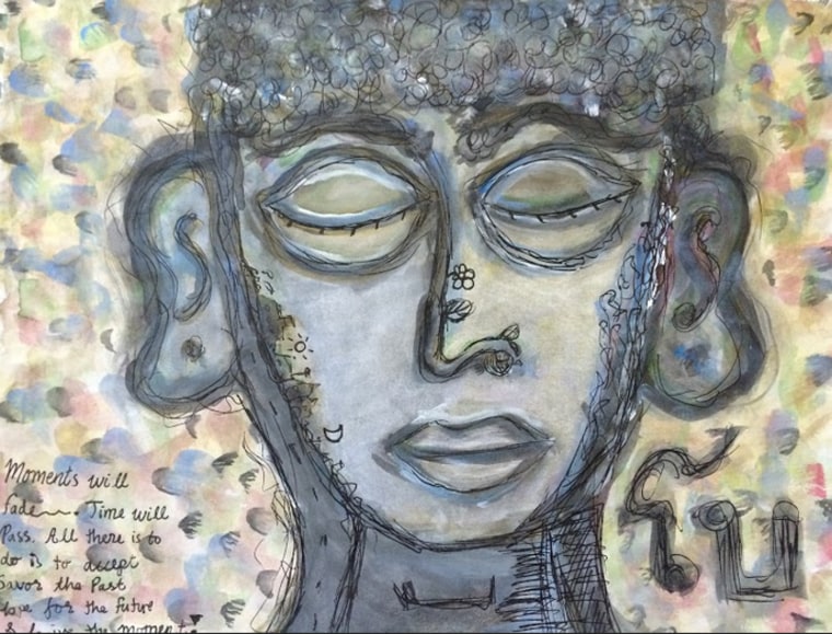 Image: Bo Daraphant drew inspiration from his life experience in his expressive watercolor of a dreamer.