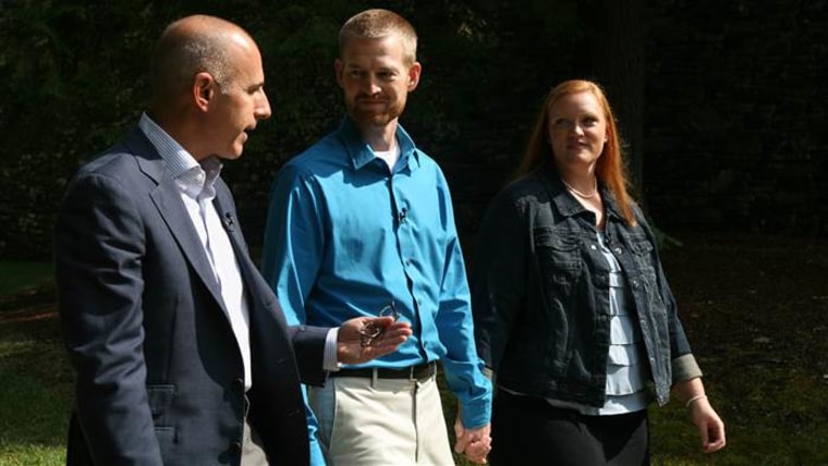 Matt Lauer with Dr. Kent Brantly and his wife, Amber.