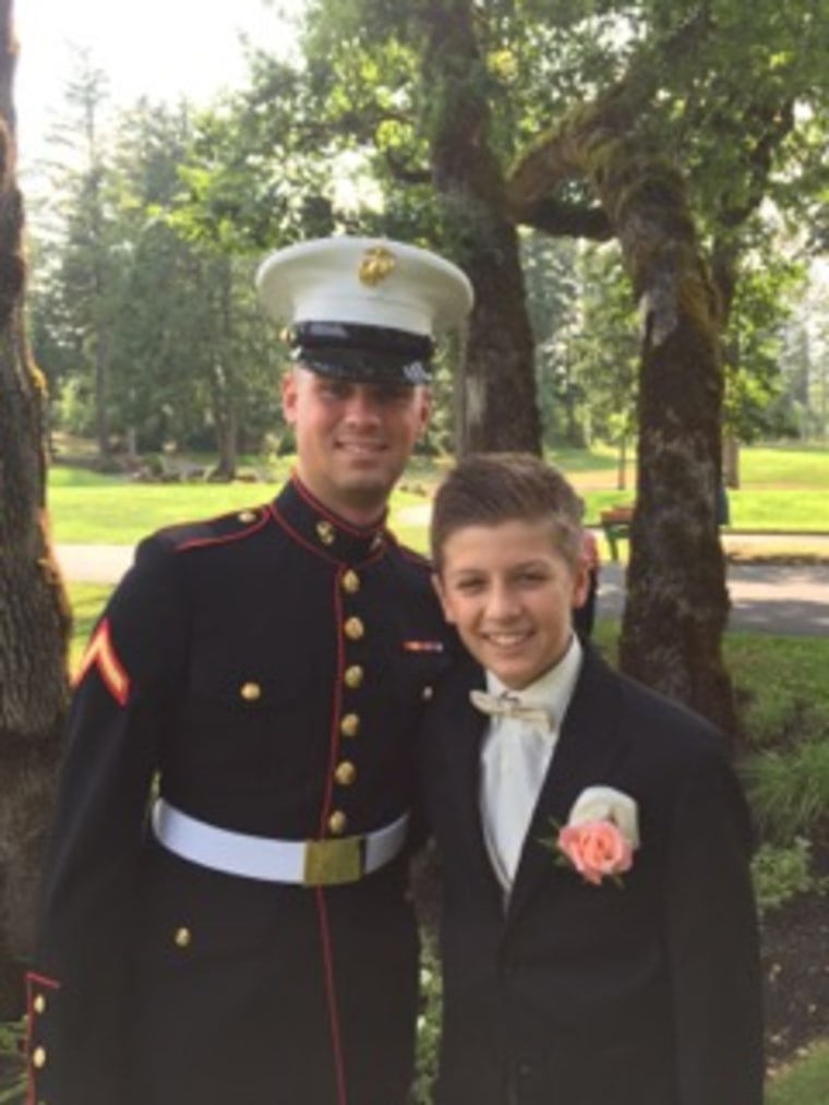 Marine Nick Willis with his younger brother Tyler