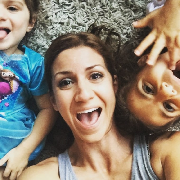 Mom being silly with kids