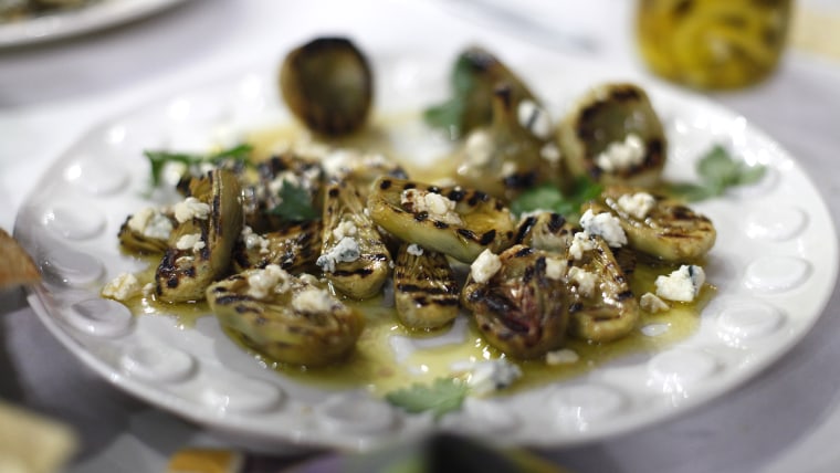 Al Roker's Marinated and Grilled Baby Artichokes with Blue Cheese Vinaigrette