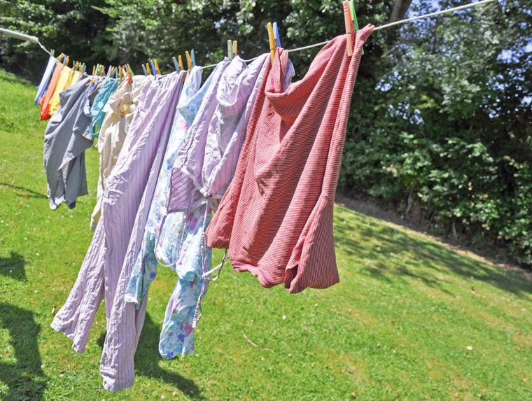 Laundry hanging in a garden