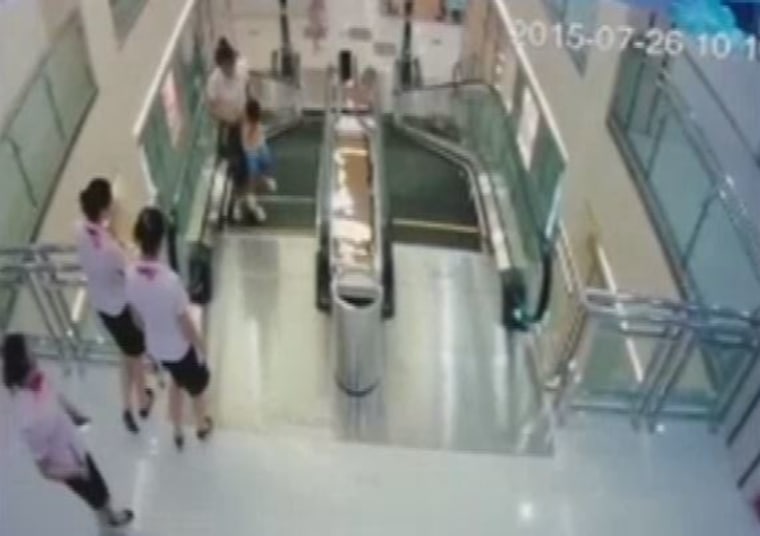 Image: Surveillance footage from the mall in Jingzhou, China