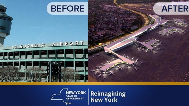 Image: Gov. Cuomo introduced a plan Monday to redesign and rebuild LaGuardia airport, replacing the cramped, outdated hub.