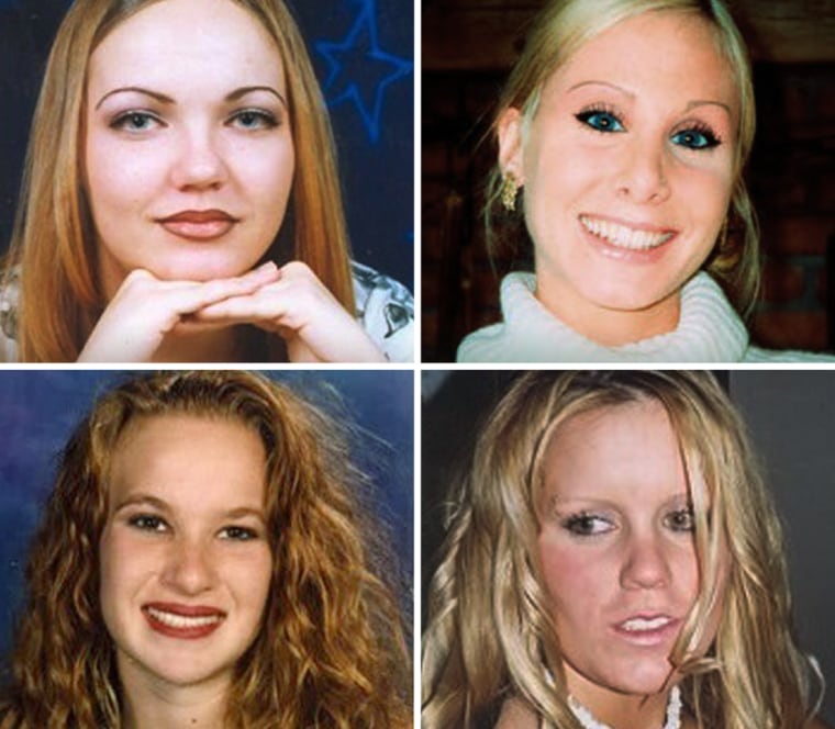 The four dead or missing Nevada women were identified as, from top left, Jodi Marie Brewer, Lindsay Marie Harris, Misty Marie Saens and Jessica Edith Foster.