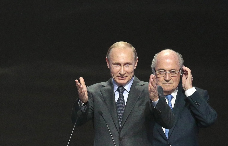 Image: Vladimir Putin and Sepp Blatter on July 25, 2015