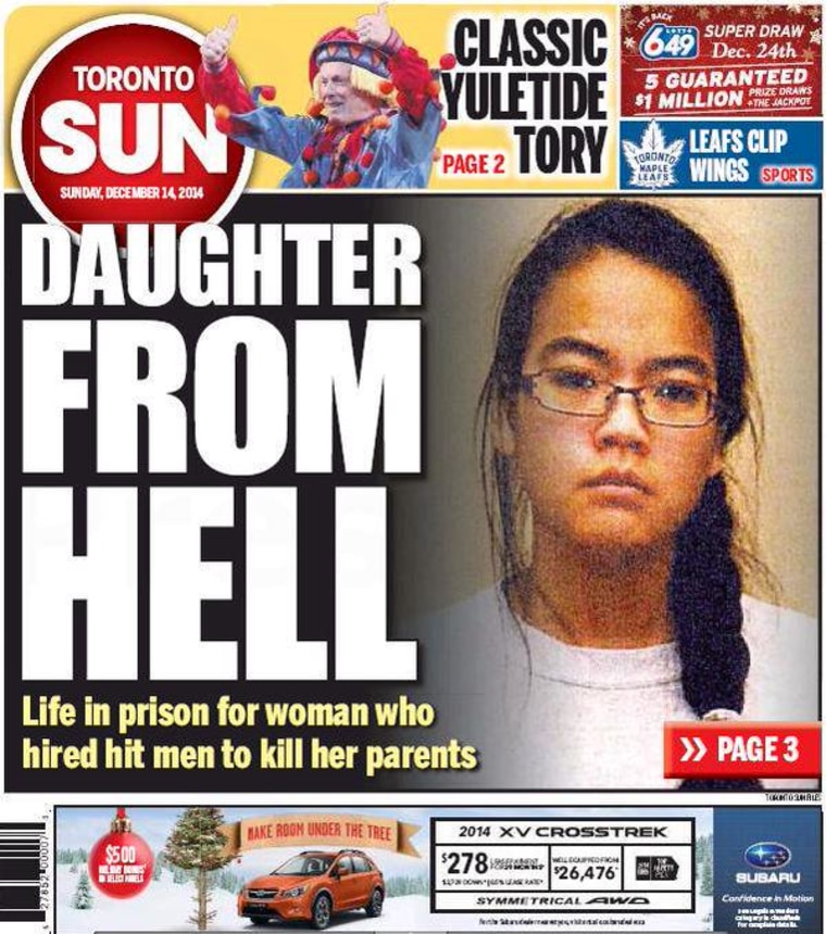 A Toronto Sun cover during Jennifer Pan's trial.