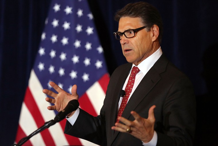Image: Rick Perry Outlines His Plan For Wall Street Reform In New York