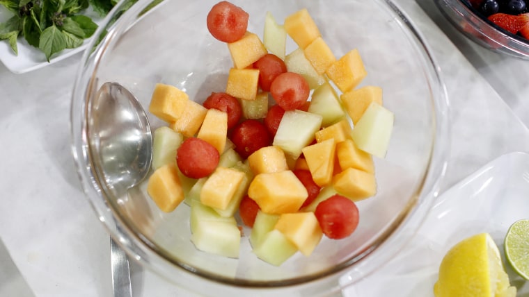 Fresh fruit salad, prepared by Sam Kass