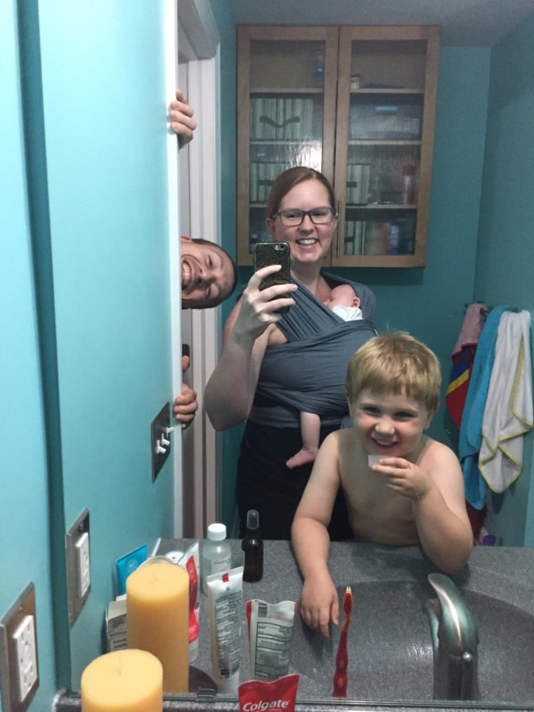 Family bathroom selfie