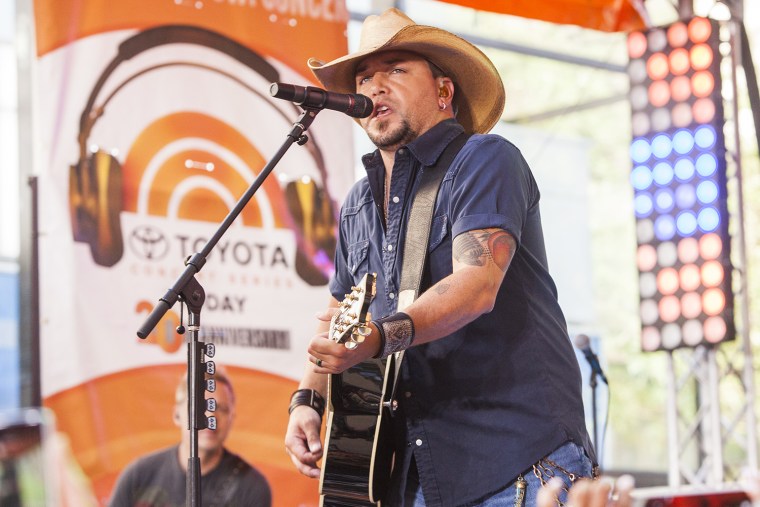 Jason Aldean performs on the TODAY Show Plaza.