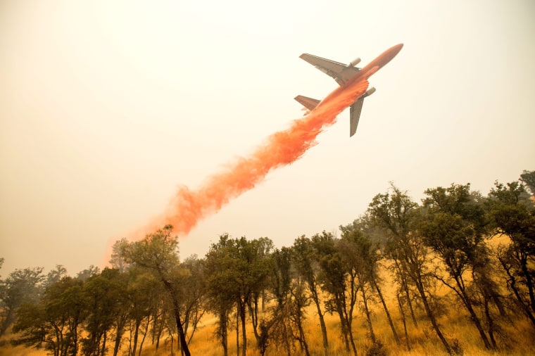 Image: An air tanker near Clearlake, California