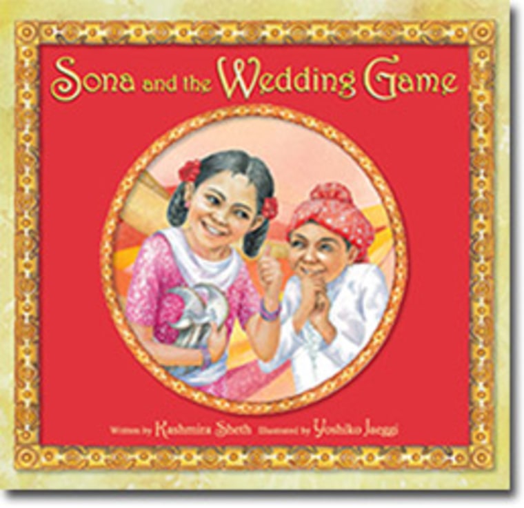 Cover of "Sona and the Wedding Game," by Kashmira Sheth, illustrated by Yoshiko Jaeggi.