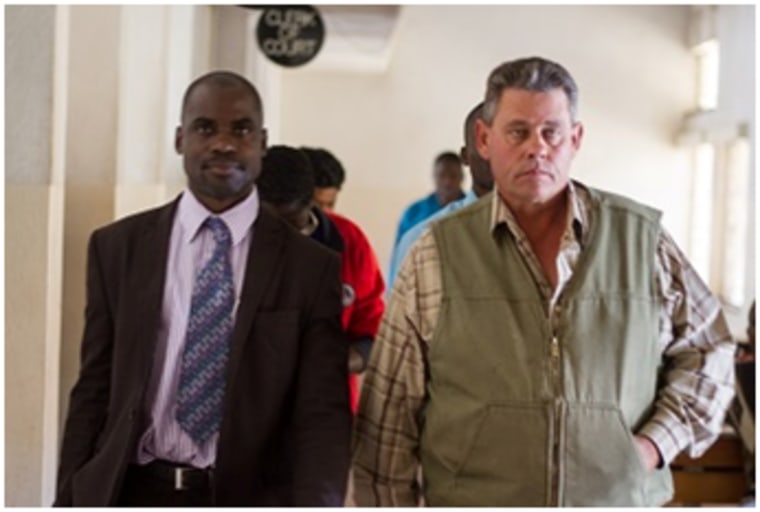 Image: Theo Bronkhorst (right) and his lawyer Givemore Muvhuringi