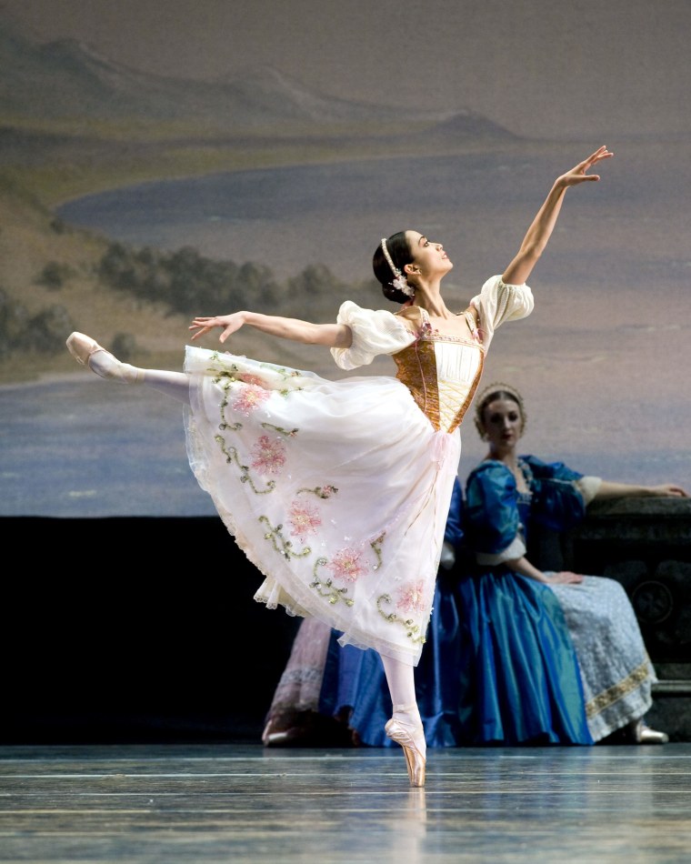 Abrera dancing in "Swan Lake" (2007). Soon after, she suffered a back and leg injury that sidelined her for 18 months and nearly ended her career.