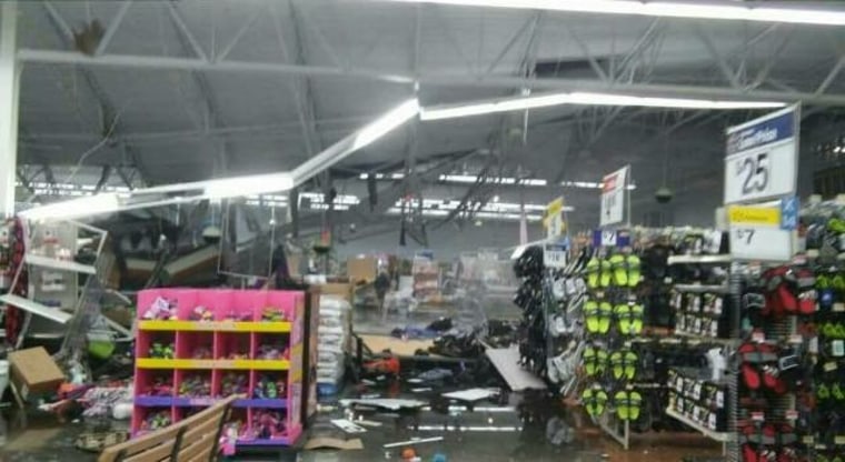 Image: Wal-Mart in Troy, Alabama, after suspected tornado hit