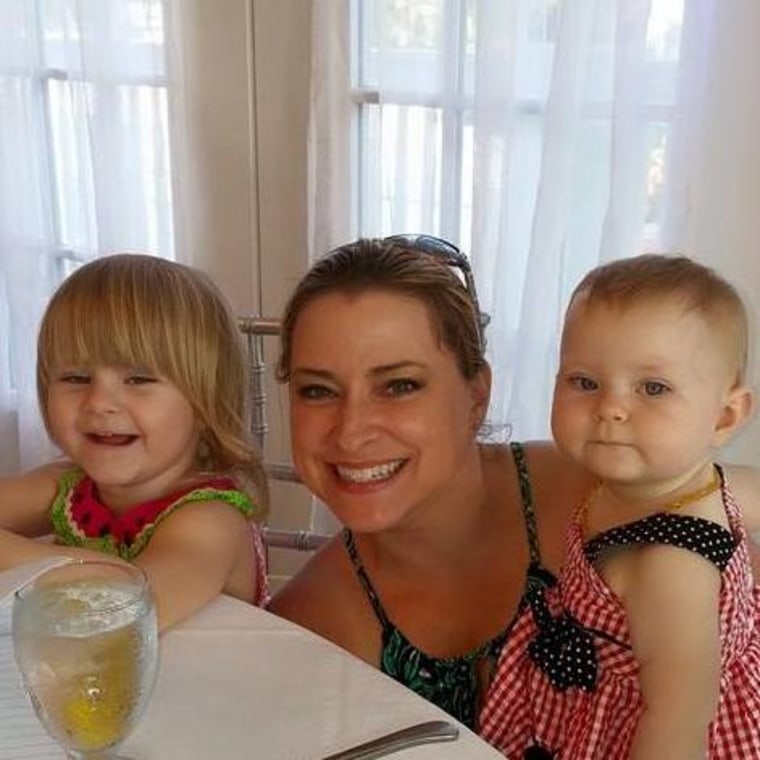 Emily Francis with daughters Ava, 1, and Hannah, 3.