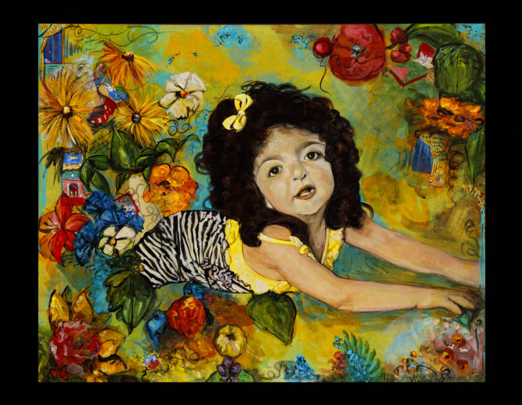 Guilliana Lafleur from Rhode Island has Apert Syndrome. By artist Vivian McNeel.