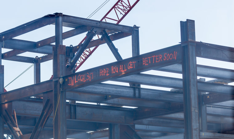 Stony Brook Children's Hospital "get well" messages from construction workers