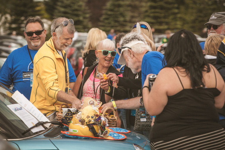 Mini Cooper owners got together for the Mini on the Mack parade