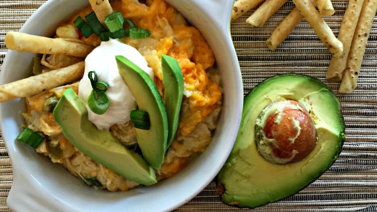 Green Chile Chicken Enchilada Slow Cooker Casserole