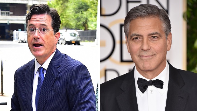 Stephen Colbert and George Clooney