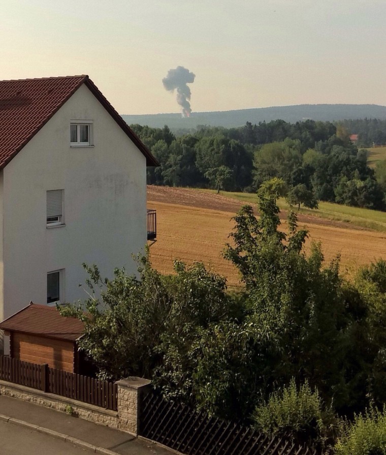 Image: Smoke rises from a field in Germany