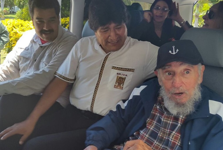 Image: Nicolas Maduro, Evo Morales, Fidel Castro