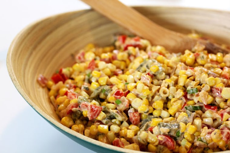 Healthy Spicy Corn with Roasted Poblanos