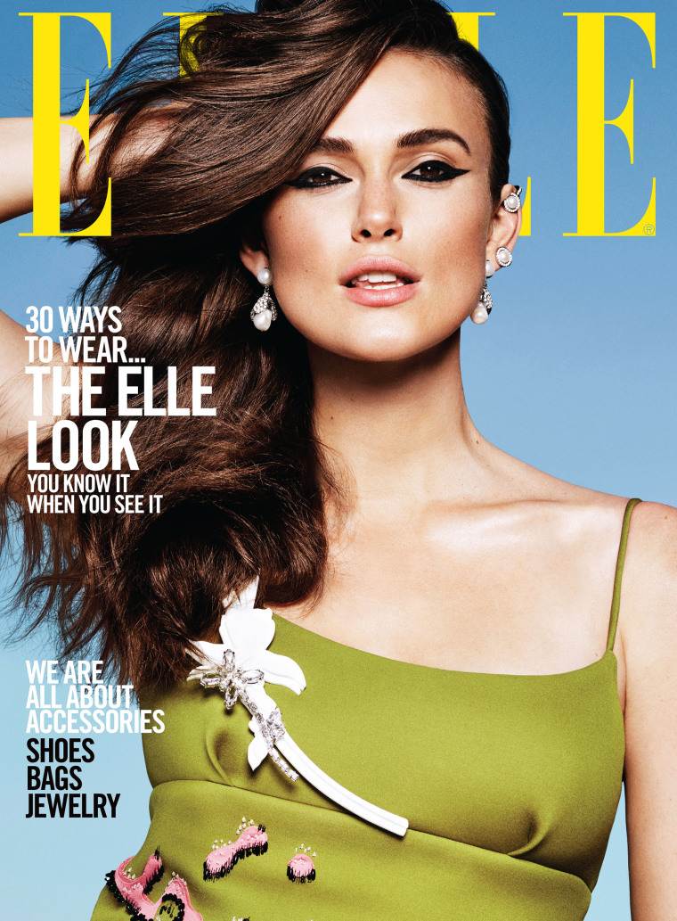 Keira Knightley celebrates ELLE's 30th anniversary issue.