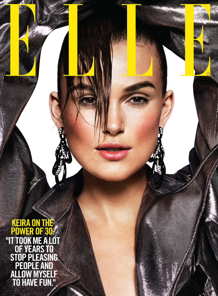 Keira Knightley celebrates ELLE's 30th anniversary issue.