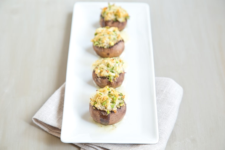 A healthy version of Outback Steakhouse's Crab Stuffed Mushrooms recipe