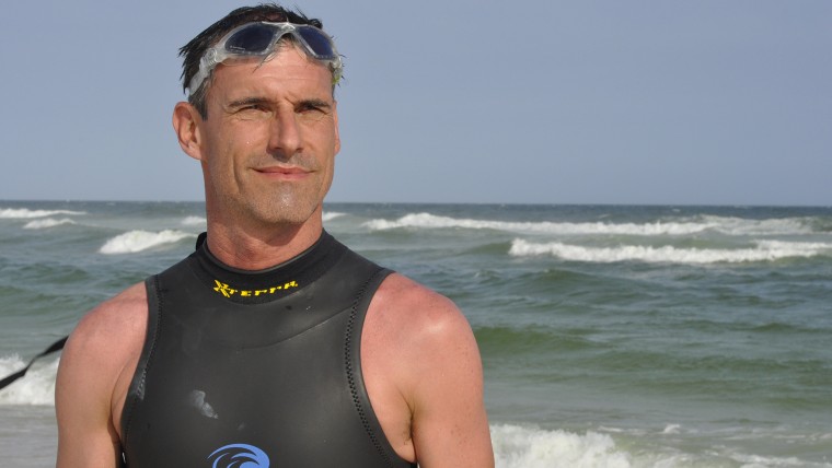 Swimmer Ben Lecomte, who is planning to swim across the Pacific Ocean.