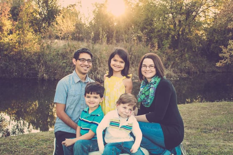 The Delgado family: Mom and dad, Vanessa and Jason; Kenya, Jonah and Anton.