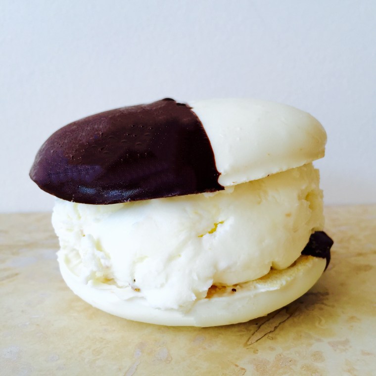 Black and White Cookie with Cream Cheese Ice Cream