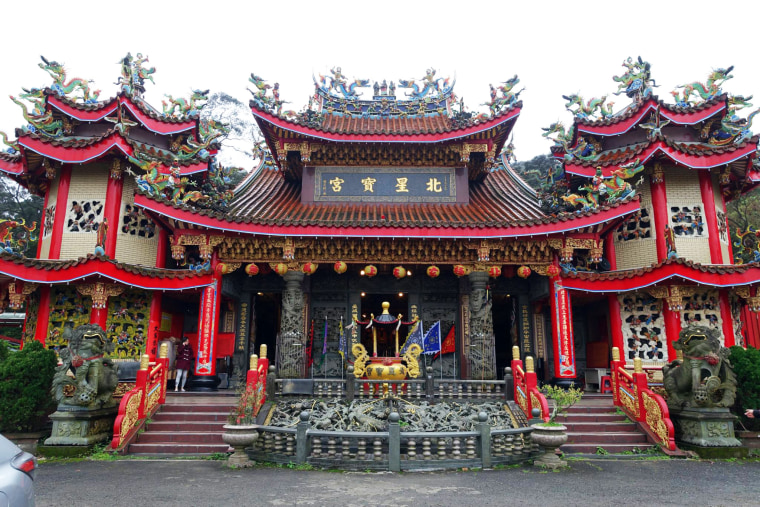 A temple below Elephant Mountain, Taiwan, taken after an early morning shoot on the mountain