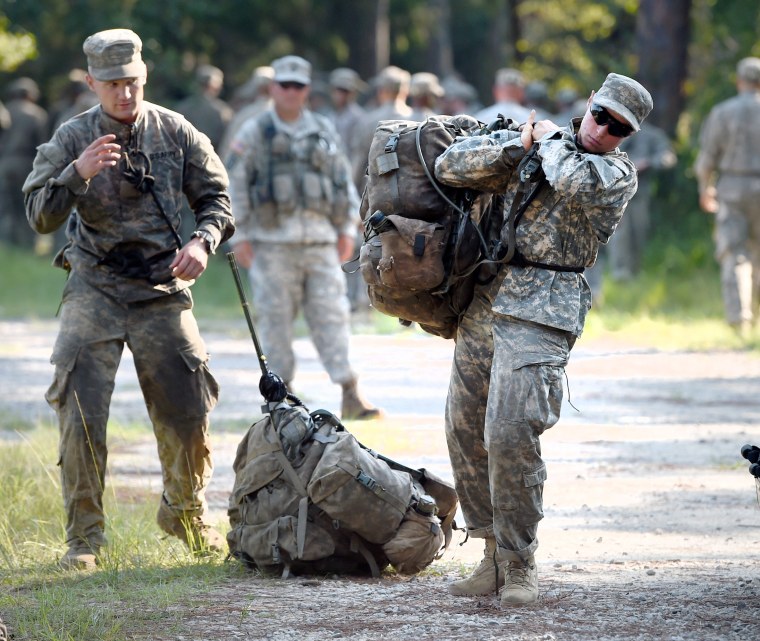 Image: Female Army Ranger student during training Aug. 4